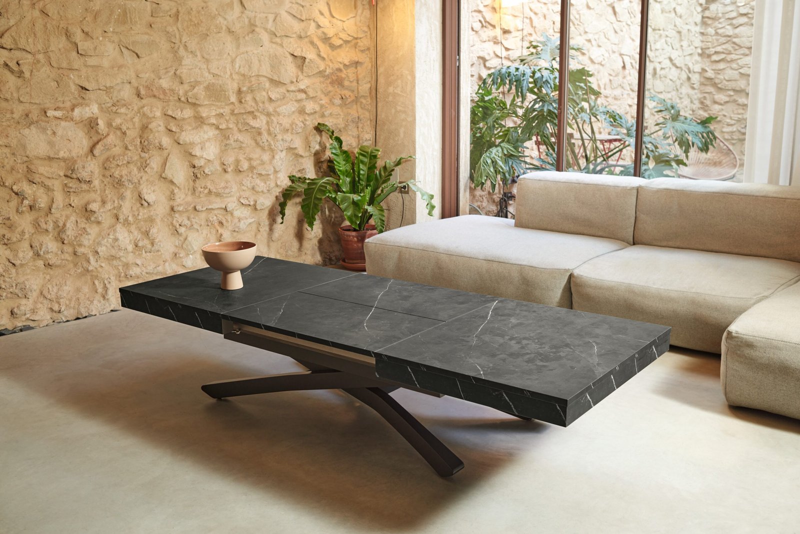 mesa de centro elevable y extensible